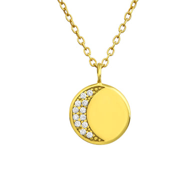 925 Gold Silver Moon Necklace