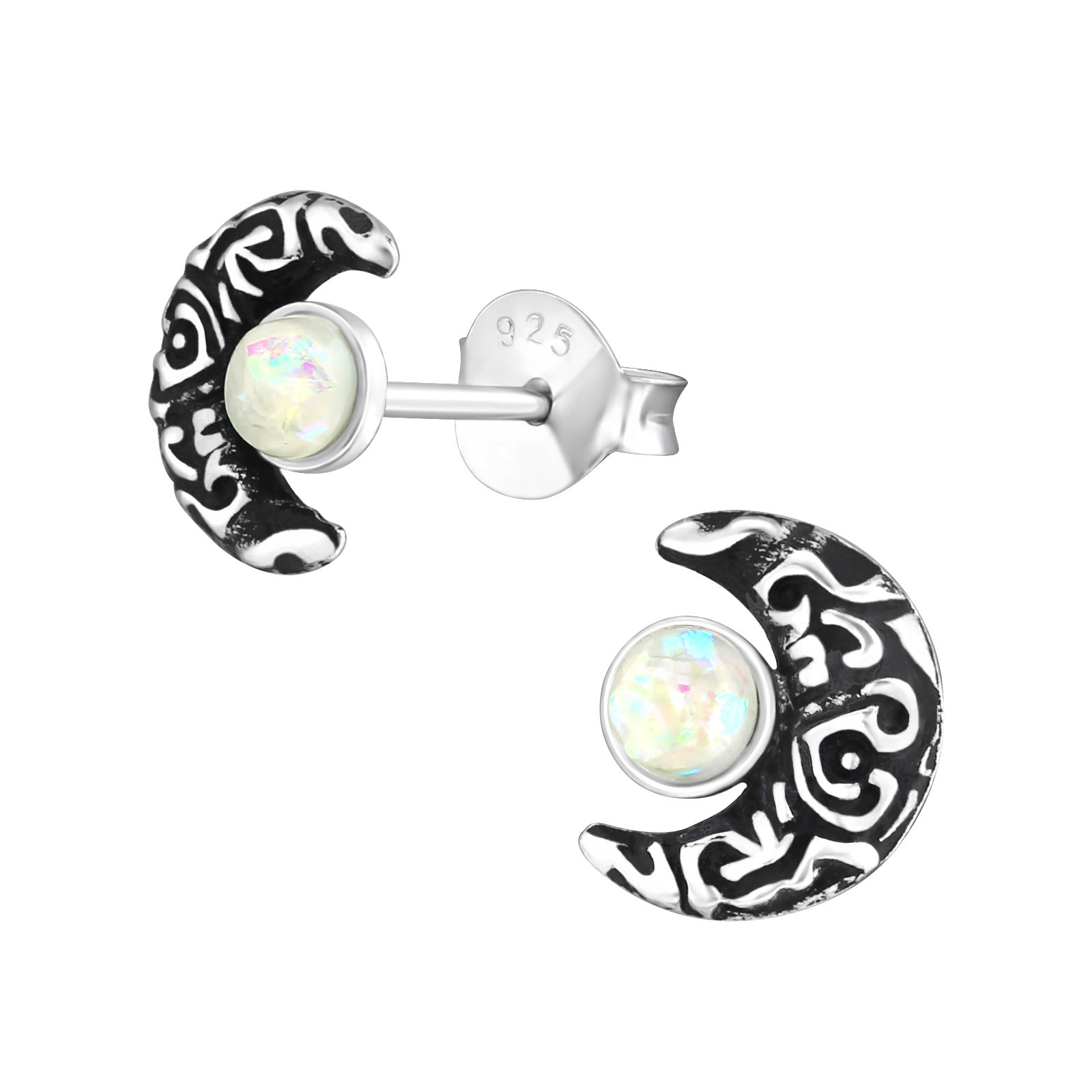 925 Silver Moon Earring