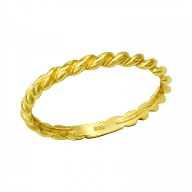 925 Silver Gold Rope Ring